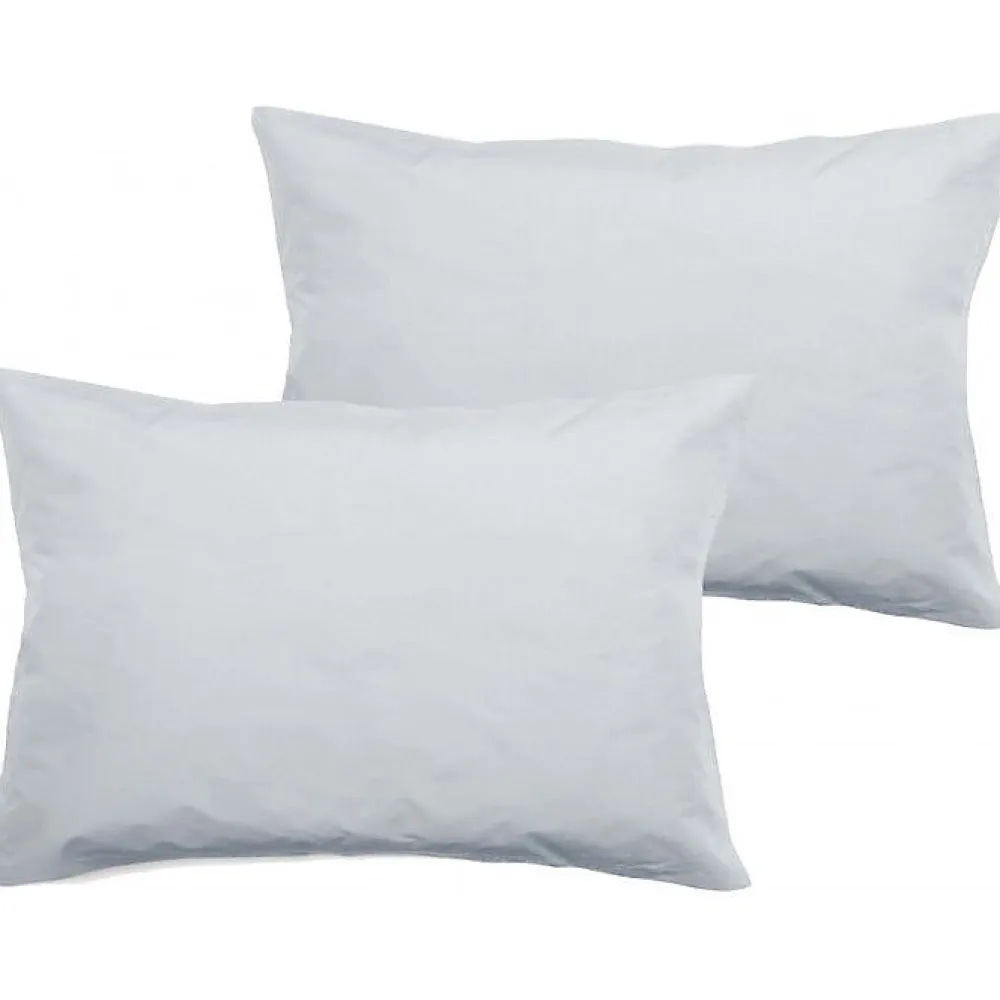 Vent Du Sud Lot de 2 taies d'oreiller percale pur coton peigné longues fibres 80 fils/cm² - Neige - Lot de 2 taies d'oreiller 50 x* Taie D'Oreiller