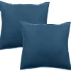 Vent Du Sud Lot de 2 taies d'oreiller Palace pur coton teint lavé 63 fils/cm² - Palace Marine - Lot de 2 taies d'oreiller 65 x 65* Taie D'Oreiller