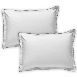 Future Home Lot de 2 taies d'oreiller unies en coton finition bourdon 50x70cm* Taie D'Oreiller