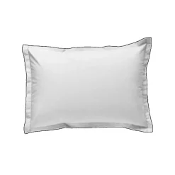 Future Home Lot de 2 taies d'oreiller unies en coton finition bourdon 50x70cm* Taie D'Oreiller