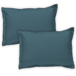 Lot de 2 taies d'oreiller unies en coton finition bourdon 50x70cm>Future Home Clearance