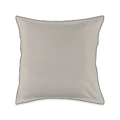 Lot de 2 taies d'oreiller unies en coton finition bourdon 65x65cm><noscript><img width=