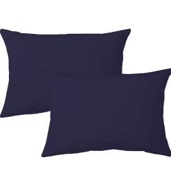 Lot de 2 taies d'oreiller 50x70 cm polyester microfibre LAGO bleu marine>Linnea Best