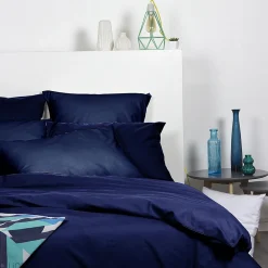 Lot de 2 taies d'oreiller 50x70 cm polyester microfibre LAGO bleu marine>Linnea Best
