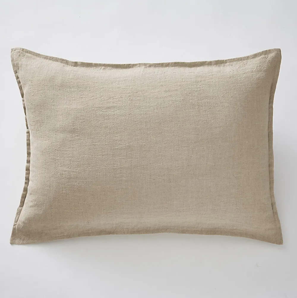 Meubletmoi Lot de 2 taies d'oreillers 50 x 70 cm en lin lavé sable - LUISA* Taie D'Oreiller