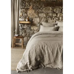 Meubletmoi Lot de 2 taies d'oreillers 50 x 70 cm en lin lavé sable - LUISA* Taie D'Oreiller