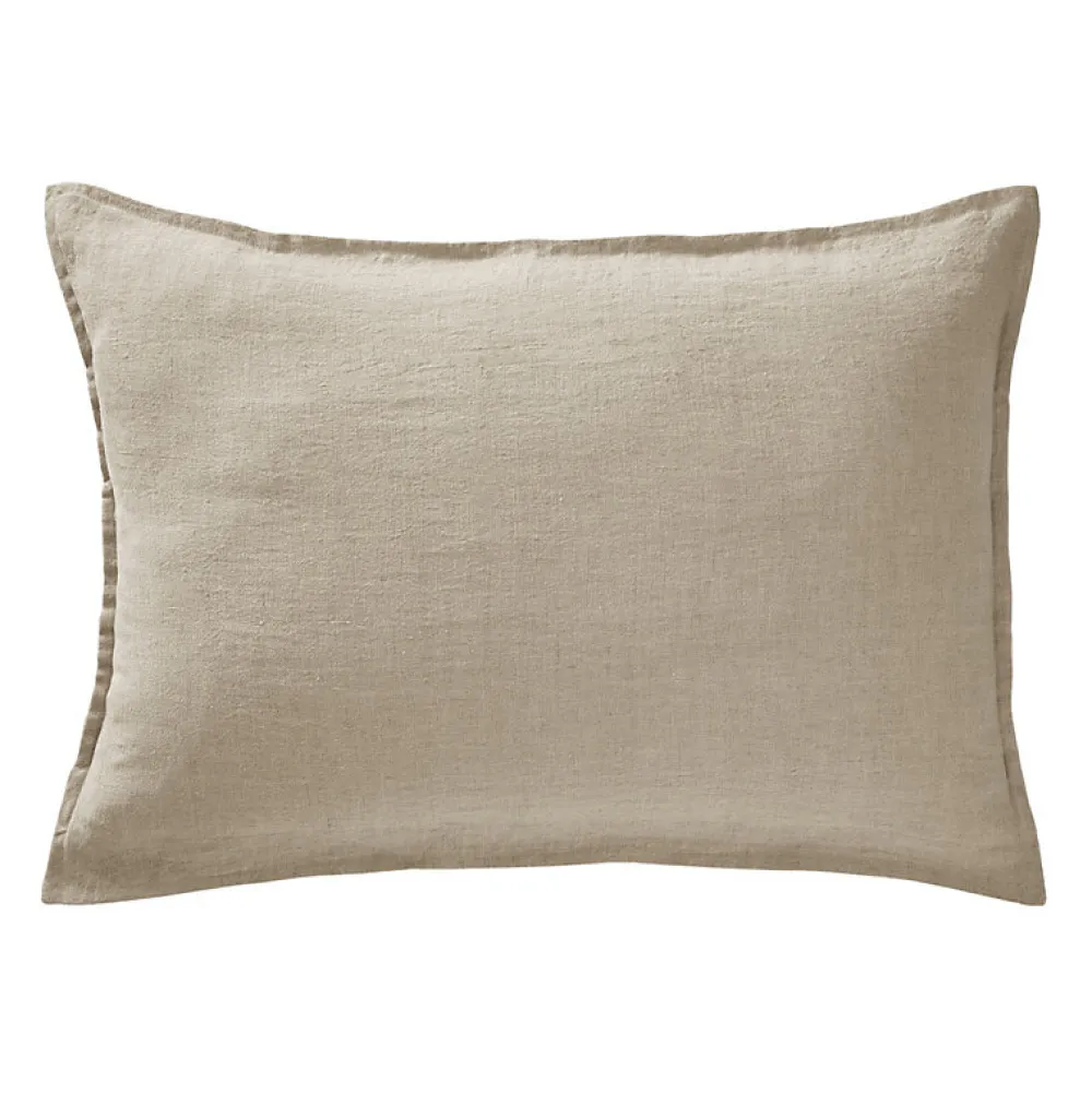 Meubletmoi Lot de 2 taies d'oreillers 50 x 70 cm en lin lavé sable - LUISA* Taie D'Oreiller