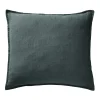 Meubletmoi Lot de 2 taies d'oreillers 60 x 60 cm en lin lavé bleu - LUISA* Taie D'Oreiller