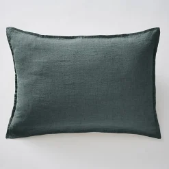 Meubletmoi Lot de 2 taies d'oreillers 50 x 70 cm en lin lavé bleu - LUISA* Taie D'Oreiller