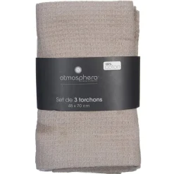 Lot de 3 torchons en coton 45x70 - Rouge- Atmosphera>Atmosphera Créateur D'Intérieur Outlet
