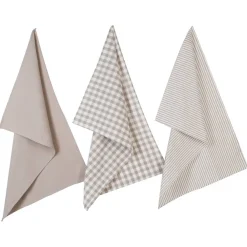 Atmosphera Créateur D'Intérieur Lot de 3 torchons en coton 45x70 - Gris- Atmosphera* Boutis, Couvre-Lit, Édredon