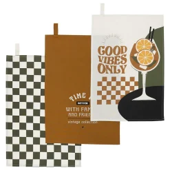 Lot de 3 torchons Helu jaune ocre - Atmosphera>Atmosphera Créateur D'Intérieur Outlet