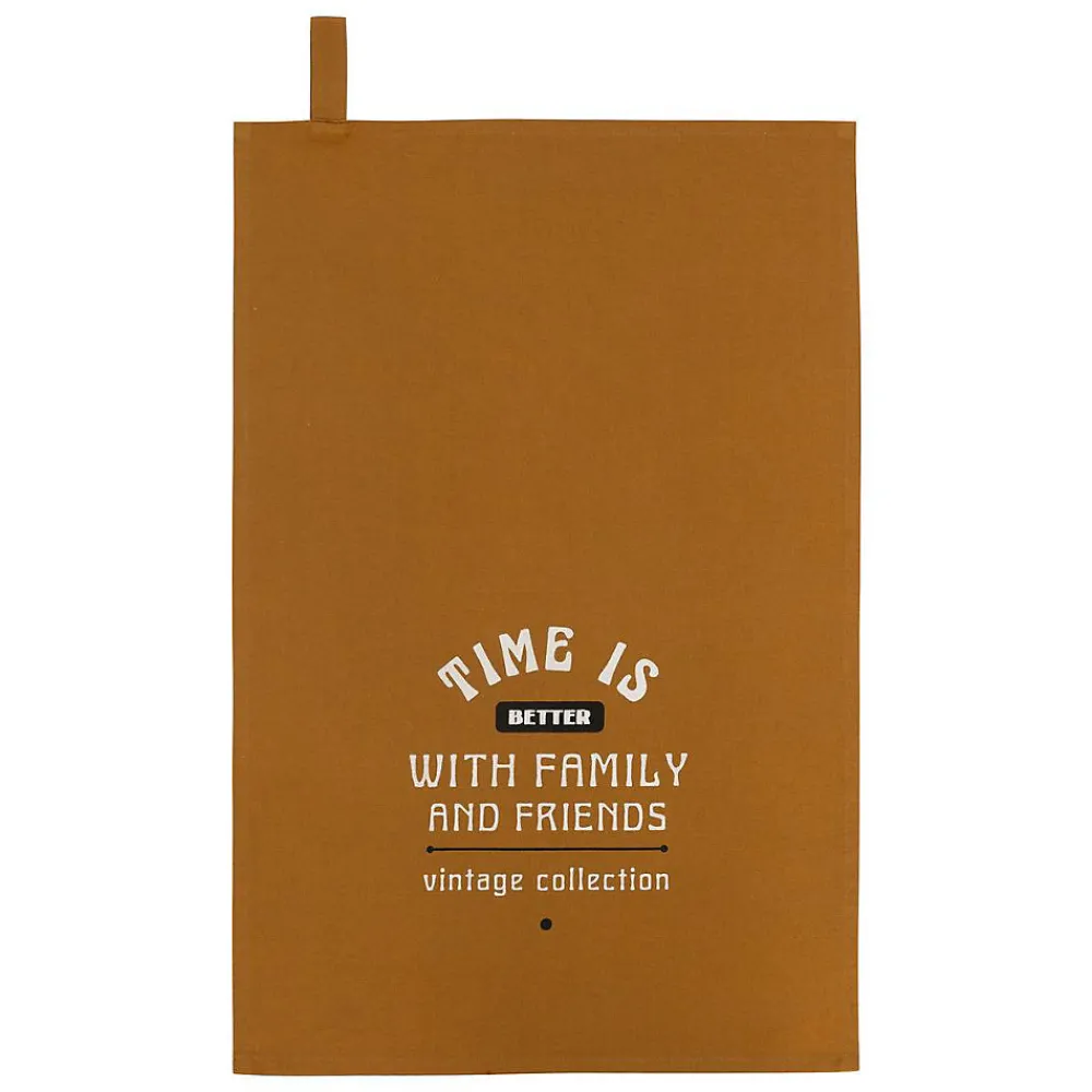 Lot de 3 torchons Helu jaune ocre - Atmosphera>Atmosphera Créateur D'Intérieur Outlet