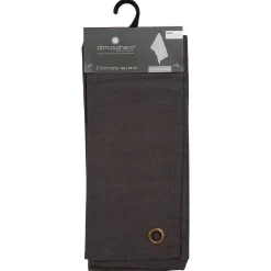 Atmosphera Créateur D'Intérieur Lot de 2 torchons imprimés - coton - gris foncé - 45x70 cm - Atmosphera* Boutis, Couvre-Lit, Édredon