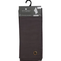 Atmosphera Créateur D'Intérieur Lot de 2 torchons imprimés - coton - gris foncé - 45x70 cm - Atmosphera* Boutis, Couvre-Lit, Édredon