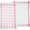 Lot de 2 torchons imprimés - coton - rouge et blanc - 45x70 cm - Atmosphera>Atmosphera Créateur D'Intérieur Discount