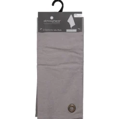 Atmosphera Créateur D'Intérieur Lot de 2 torchons imprimés - coton - gris clair - 45x70 cm - Atmosphera* Boutis, Couvre-Lit, Édredon