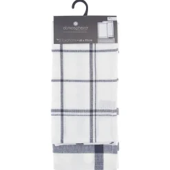 Atmosphera Créateur D'Intérieur Lot de 2 torchons imprimés - coton - bleu - 45x70 cm - Atmosphera* Boutis, Couvre-Lit, Édredon