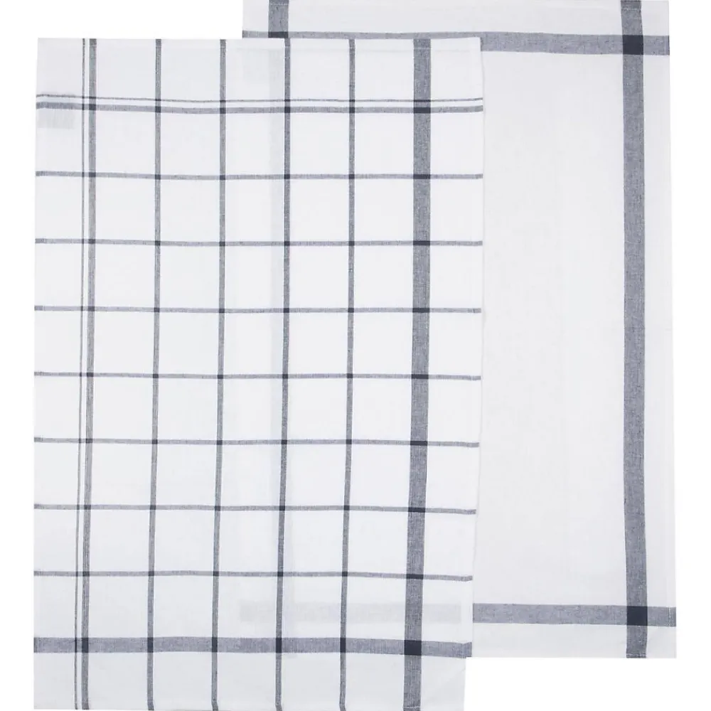 Atmosphera Créateur D'Intérieur Lot de 2 torchons imprimés - coton - bleu - 45x70 cm - Atmosphera* Boutis, Couvre-Lit, Édredon