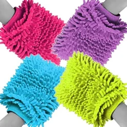 Lot spécial de 4 gants Chenille Microfibre multicolores>Magneticland Online