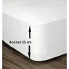 Drap Housse 100% Coton 140x190cm - Bonnet 35cm - Blanc>Lovely Home