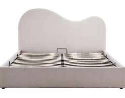 Best Mobilier Lucas - lit coffre - 160x200 cm - en velours texturé -* Lit Coffre