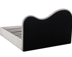 Best Mobilier Lucas - lit coffre - 160x200 cm - en velours texturé -* Lit Coffre