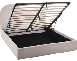 Best Mobilier Lucas - lit coffre - 160x200 cm - en velours texturé -* Lit Coffre
