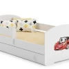 LUK lit enfant avec tiroir et barreau 160x80 Auto flag>Kobi Discount
