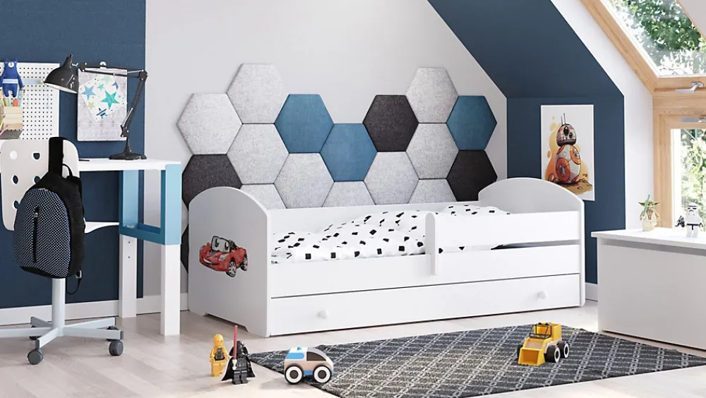 LUK lit enfant avec tiroir et barreau 160x80 Auto flag>Kobi Discount