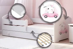 Kobi LUK lit enfant avec tiroir et barreau 140x70 Cat* Lit Avec Rangement