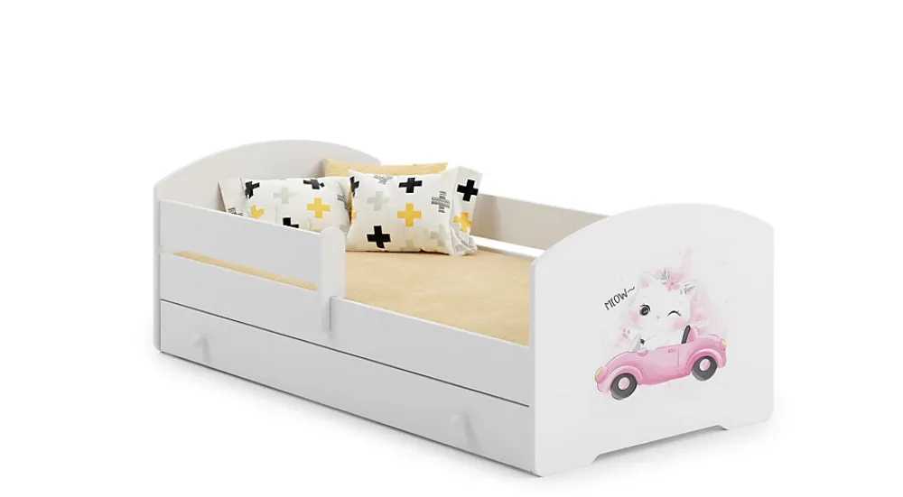 Kobi LUK lit enfant avec tiroir et barreau 140x70 Cat* Lit Avec Rangement