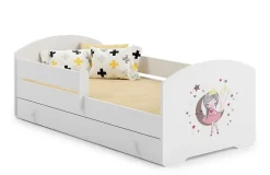 Kobi LUK lit enfant avec tiroir et barreau 160x80 princesse endormie* Lit Avec Rangement