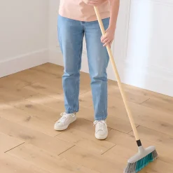 GoodHome Manche à balai en bois L.117 cm* Balai Et Tête De Balai