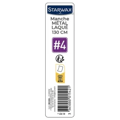 Starwax Manche à balai en métal laqué 1,30m N4* Balai Et Tête De Balai