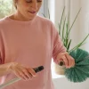 GoodHome Manche à balais en métal gris clair L.117cm* Balai Et Tête De Balai