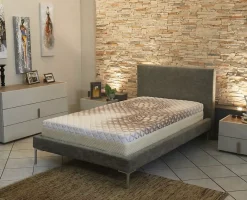 King Of Dreams Matelas - Face ete + ame Mousse poli Lattex Haute resilience Face Hiver Memoire de forme 55 Kg/m3 Tissu Soja Naturel 90x190 x 24 c* Matelas