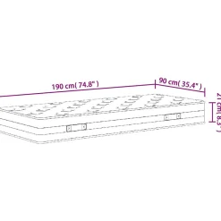 Matelas à ressorts bonnell moyen 90x190 cm><noscript><img width=