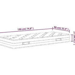 Matelas à ressorts bonnell moyen 90x190 cm><noscript><img width=