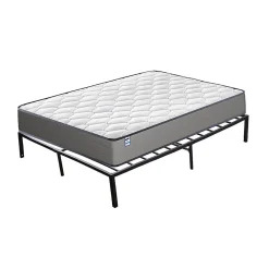 Teeno Matelas à ressorts de 20 cm d'épaisseur + cadre de lit en métal de 160x200 cm* Ensemble Sommier Et Matelas