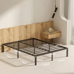 Teeno Matelas à ressorts de 20 cm d'épaisseur + cadre de lit en métal de 160x200 cm* Ensemble Sommier Et Matelas