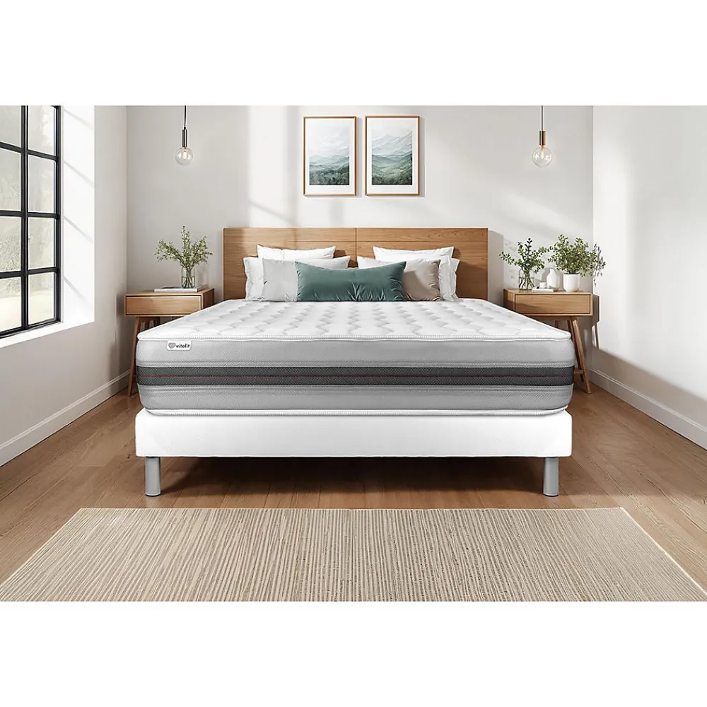 Matelas Ressorts ensachés et mémoire de forme - Confort : Equilibré>Vitalit New