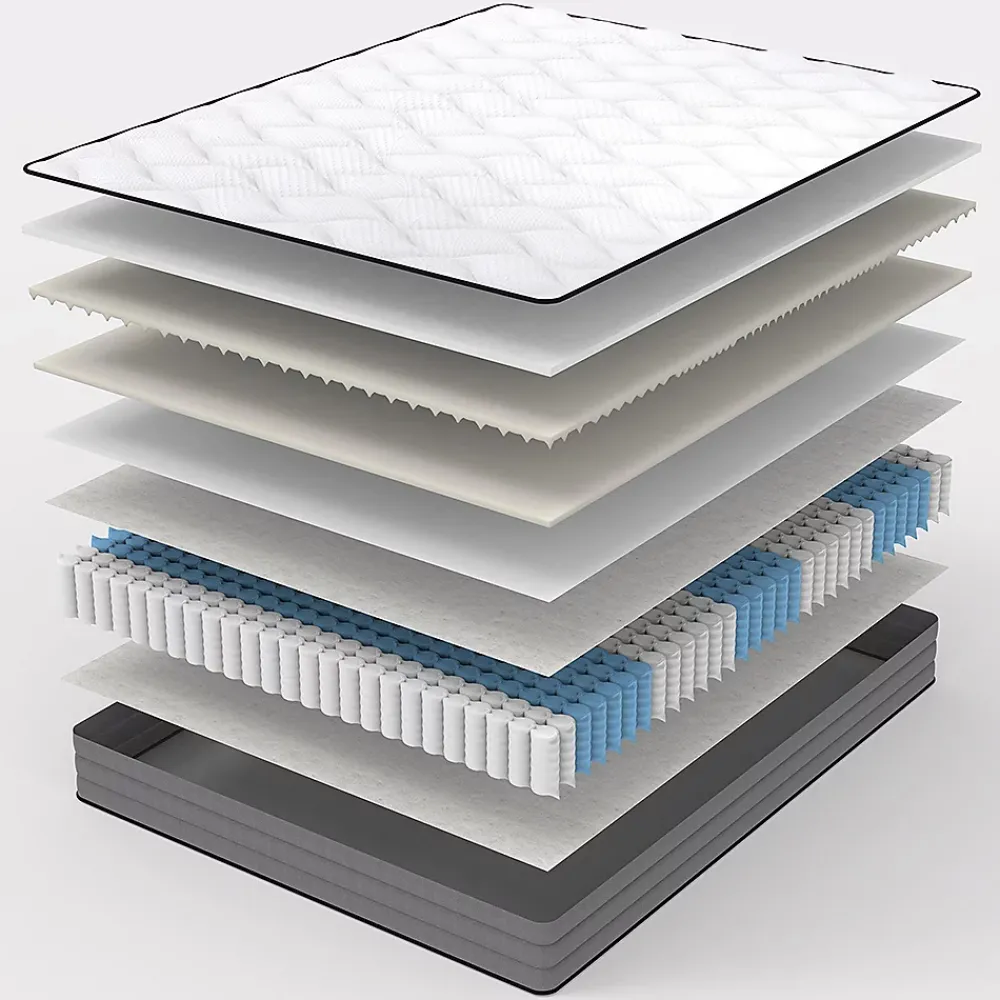 Blackcolors Matelas à ressorts ensachés ergonomique 7 zones,140x200cm,Hauteur 20cm,Dureté H3/Certifié Oeko-Tex* Matelas