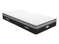 Matelas 90 x 200 cm hybride ressorts ensachés 7 zones et mémoire de forme ép.25cm - AMARANTE de NATUREA>Vente-unique New