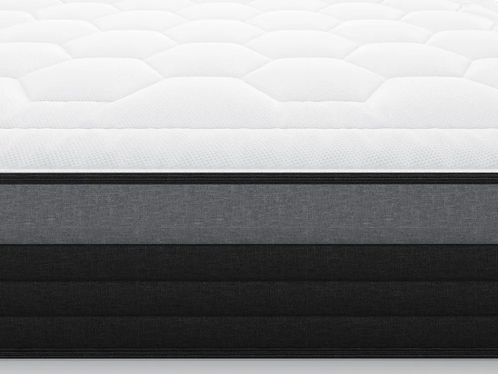 Matelas 90 x 200 cm hybride ressorts ensachés 7 zones et mémoire de forme ép.25cm - AMARANTE de NATUREA>Vente-unique New