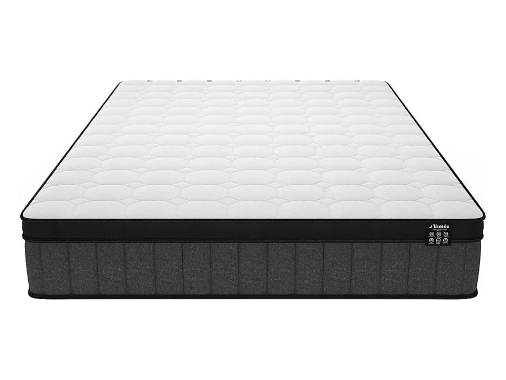 Matelas 160 x 200 cm hybride ressorts ensachés 7 zones et gel à mémoire de forme ép.25cm - TOLCA de YSMÉE>Vente-unique Online