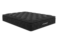 Matelas 140 x 190 cm ressorts ensachés surmatelas intégré ép.28cm - BLACK DREAM de YSMÉE>Vente-unique Best