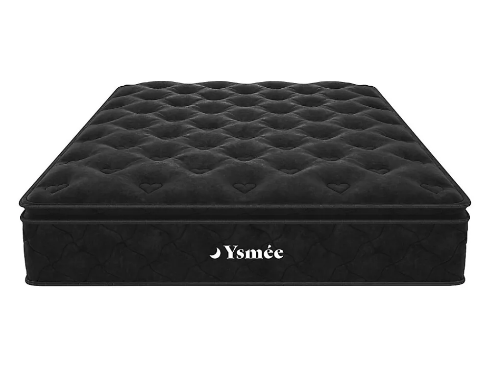 Matelas 140 x 190 cm ressorts ensachés surmatelas intégré ép.28cm - BLACK DREAM de YSMÉE>Vente-unique Best