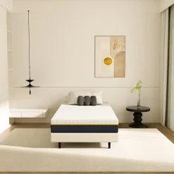 Matelas adulte double couche en mousse mousse à mémoire de forme fibre de charbon de bambou, 90x190 cm, 17 cm d'épaisseur><noscript><img width=