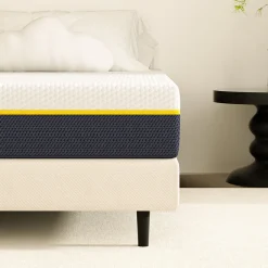Matelas adulte double couche en mousse mousse à mémoire de forme fibre de charbon de bambou, 90x190 cm, 17 cm d'épaisseur><noscript><img width=